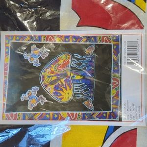 New in package mushroom and frog tapestry 54x86"